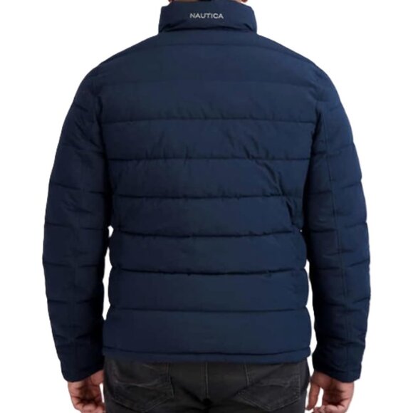 NAUTICA Mens Quilted Puffer Jacket Water/Wind Resistant Navy Blue X-Large  - NWT - Picture 2 of 3